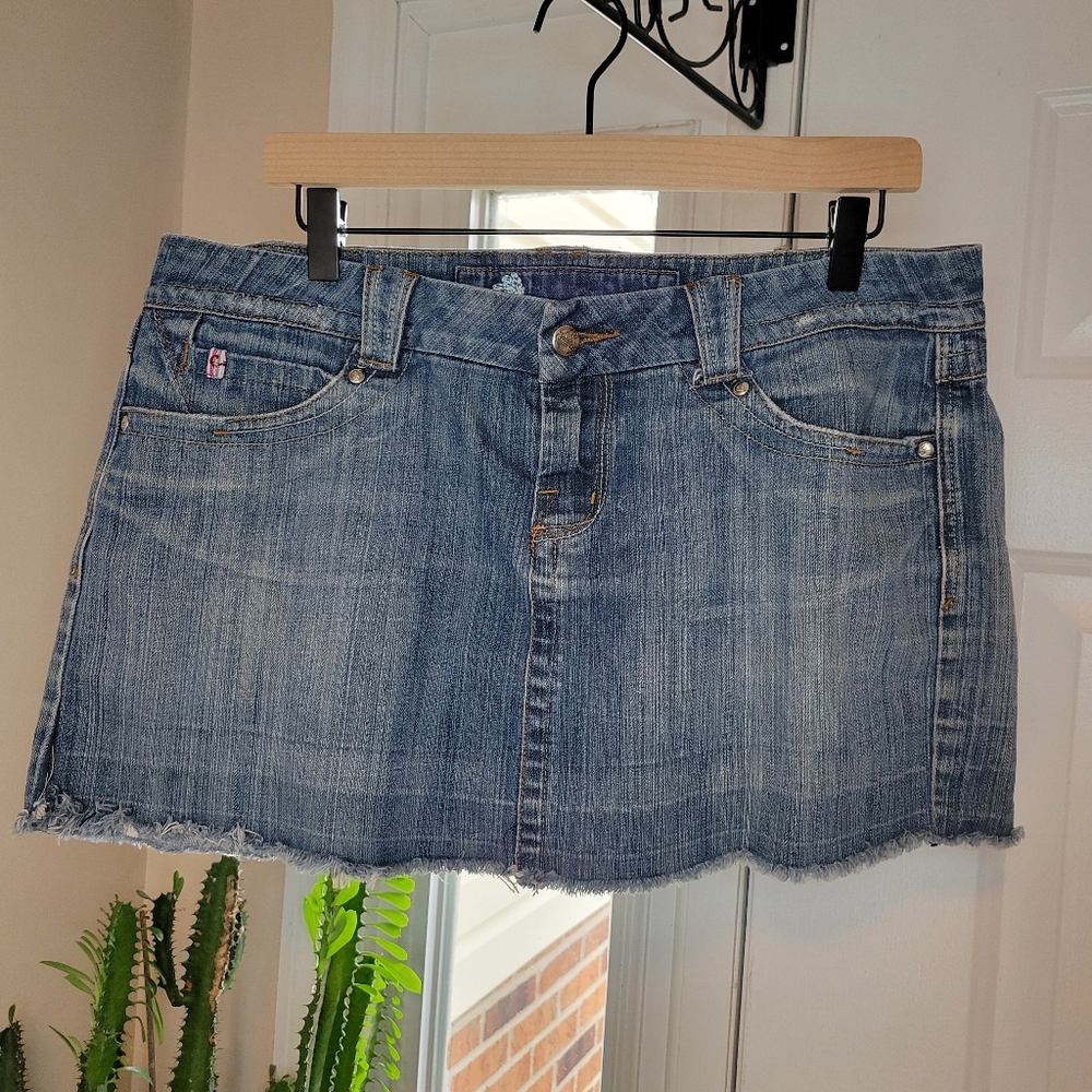 Candies Jeans Y2K Mini Jean Skirt, Size Juiniors 13, 26in Waist